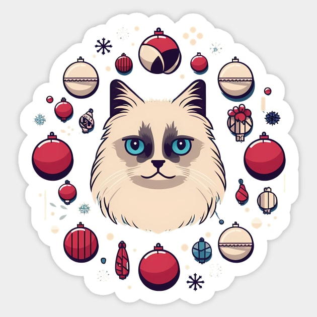 Ragdoll Cat Xmas  Ornament, Love Cats Sticker by logiamerch